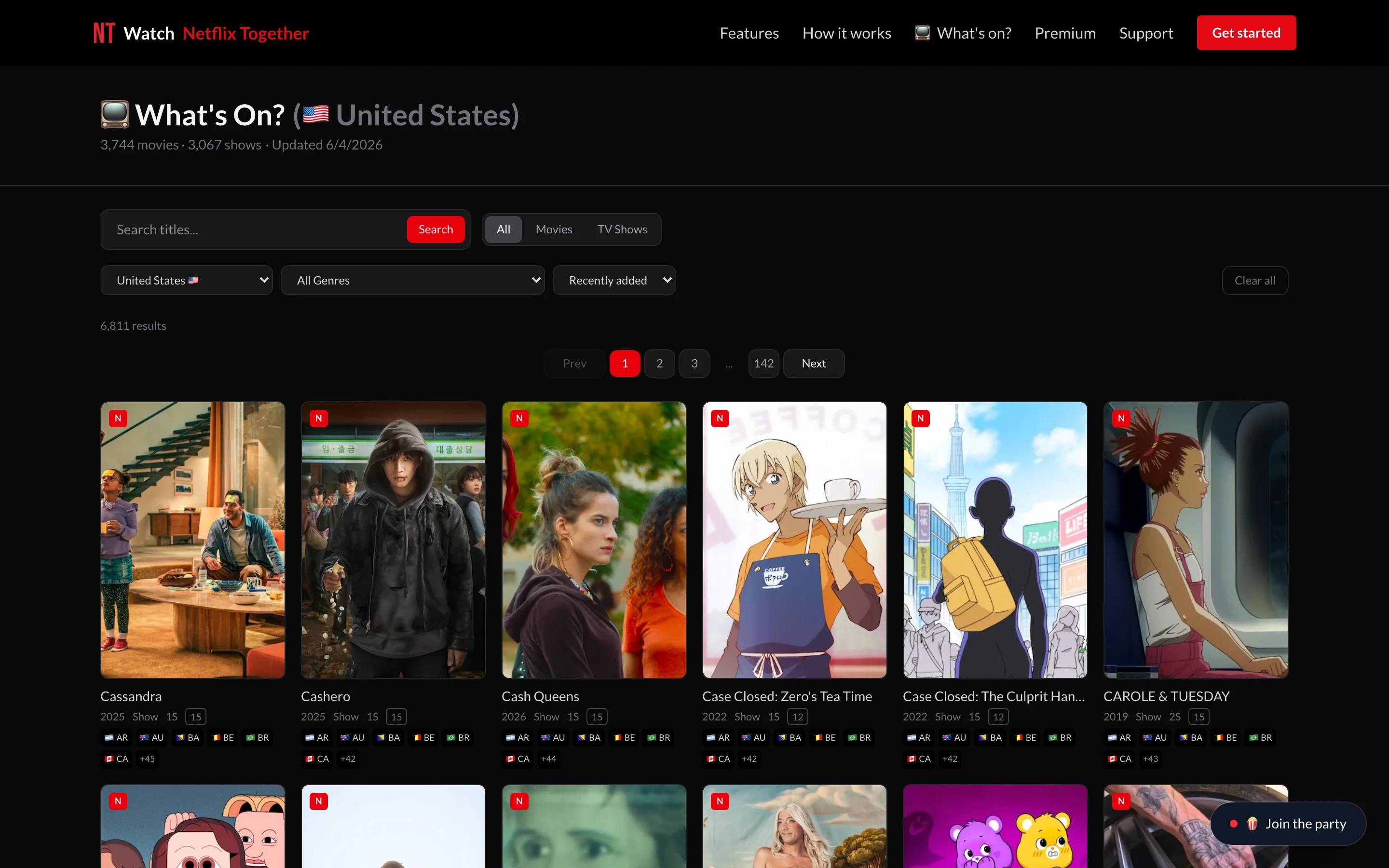 United States catalog showing 6,800+ available titles